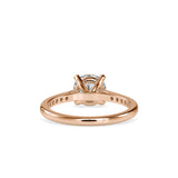 Rose Gold Solitaire Diamond Ring with Pave Band