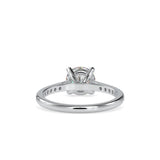 White Solitaire Diamond Ring with Pave Band