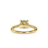 Yellow Solitaire Diamond Ring with Pave Band