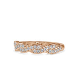 Rose Gold Twisted Diamond Band