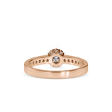 Rose Gold Halo Diamond Ring with Pave Band