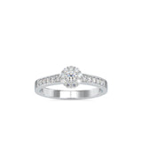 White Halo Diamond Ring with Pave Band