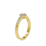Yellow Halo Diamond Ring with Pave Band
