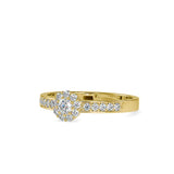 Yellow Halo Diamond Ring with Pave Band