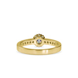 Yellow Halo Diamond Ring with Pave Band