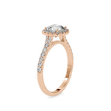 Rose Gold Cushion Cut Halo Diamond Ring