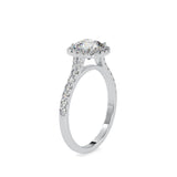 White Cushion Cut Halo Diamond Ring