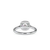 White Cushion Cut Halo Diamond Ring