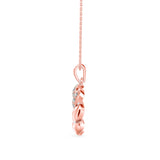 Rose Gold Diamond Leaf Wreath Pendant