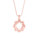 Rose Gold Diamond Leaf Wreath Pendant