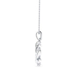 White Diamond Leaf Wreath Pendant