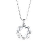 White Diamond Leaf Wreath Pendant