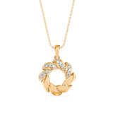 Yellow Diamond Leaf Wreath Pendant