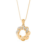 Yellow Diamond Leaf Wreath Pendant
