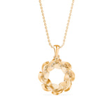 Yellow Diamond Leaf Wreath Pendant
