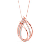 Rose Gold Teardrop Diamond Pendant