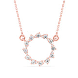 Rose Gold Diamond Circle Necklace