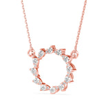 Rose Gold Diamond Circle Necklace