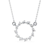 White Diamond Circle Necklace