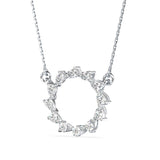 White Diamond Circle Necklace