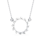 White Diamond Circle Necklace
