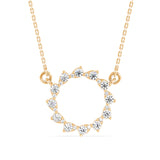 Yellow Diamond Circle Necklace