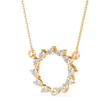 Yellow Diamond Circle Necklace