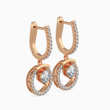 Rose Gold Circle Drop Earrings