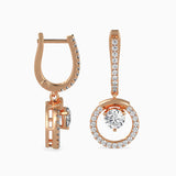 Rose Gold Circle Drop Earrings