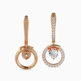 Rose Gold Circle Drop Earrings