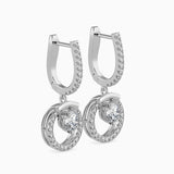 White Circle Drop Earrings