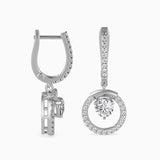 White Circle Drop Earrings