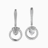 White Circle Drop Earrings