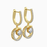 Yellow Circle Drop Earrings