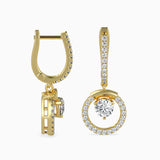 Yellow Circle Drop Earrings