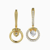 Yellow Circle Drop Earrings