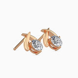 Rose Gold Modern Twist Diamond Studs