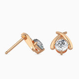 Rose Gold Modern Twist Diamond Studs