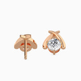 Rose Gold Modern Twist Diamond Studs