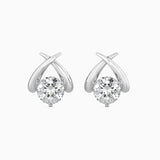 White Modern Twist Diamond Studs