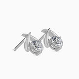 White Modern Twist Diamond Studs