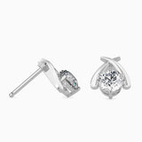 White Modern Twist Diamond Studs