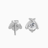 White Modern Twist Diamond Studs