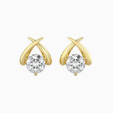 Yellow Modern Twist Diamond Studs