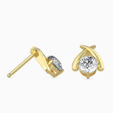 Yellow Modern Twist Diamond Studs