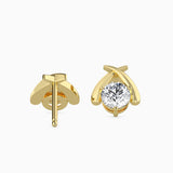 Yellow Modern Twist Diamond Studs