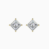 Yellow Princess Cut Diamond Studs