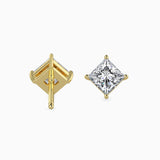 Yellow Princess Cut Diamond Studs