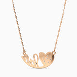 Rose Gold "Love" Heart Pendant Necklace