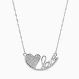 White "Love" Heart Pendant Necklace